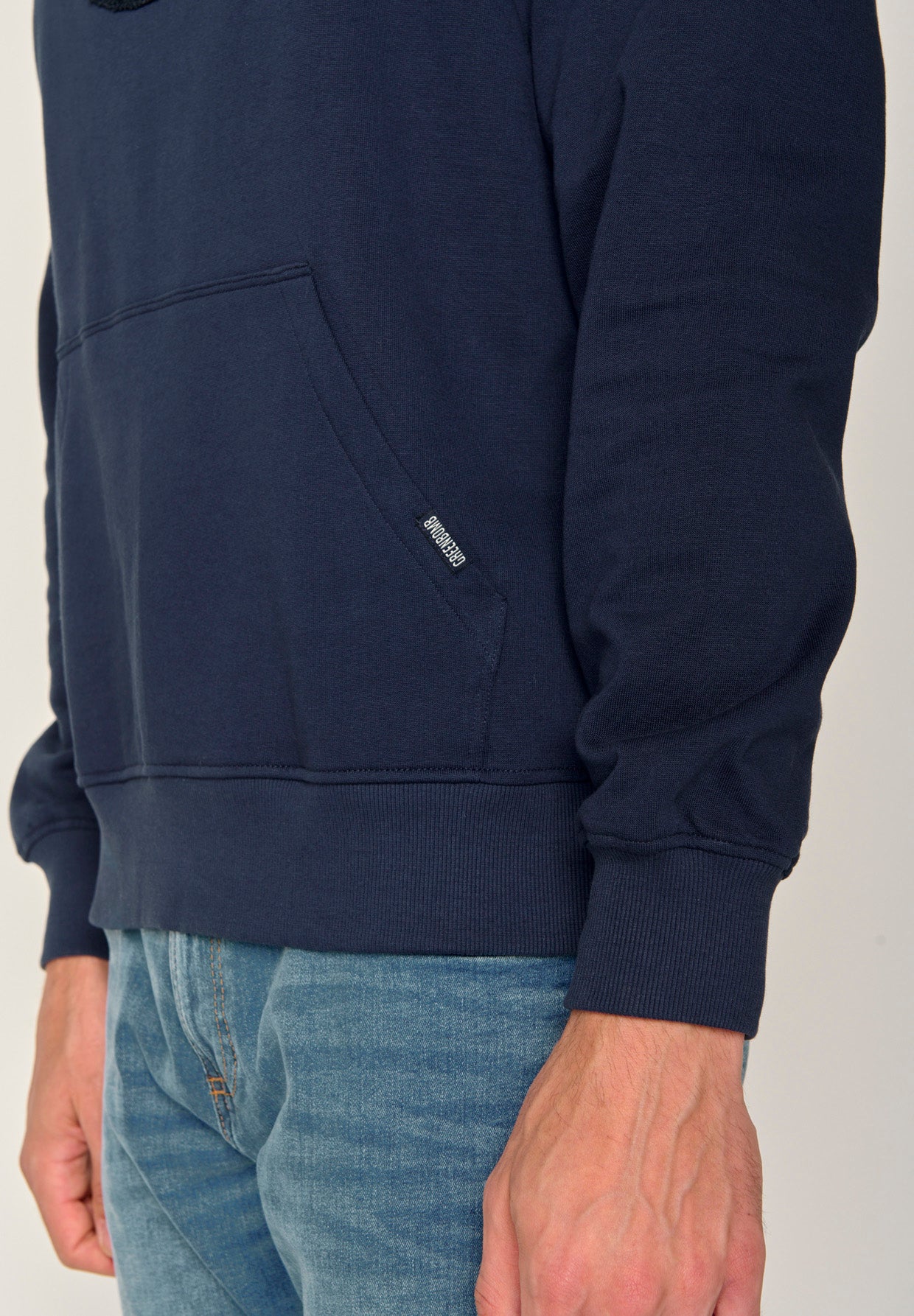 Navy: Gemütlicher Hoodie aus Bio-Baumwolle für Herren [17636]