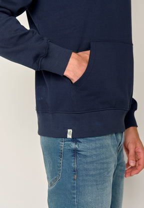 Navy: Gemütlicher Hoodie aus Bio-Baumwolle für Herren [17637]