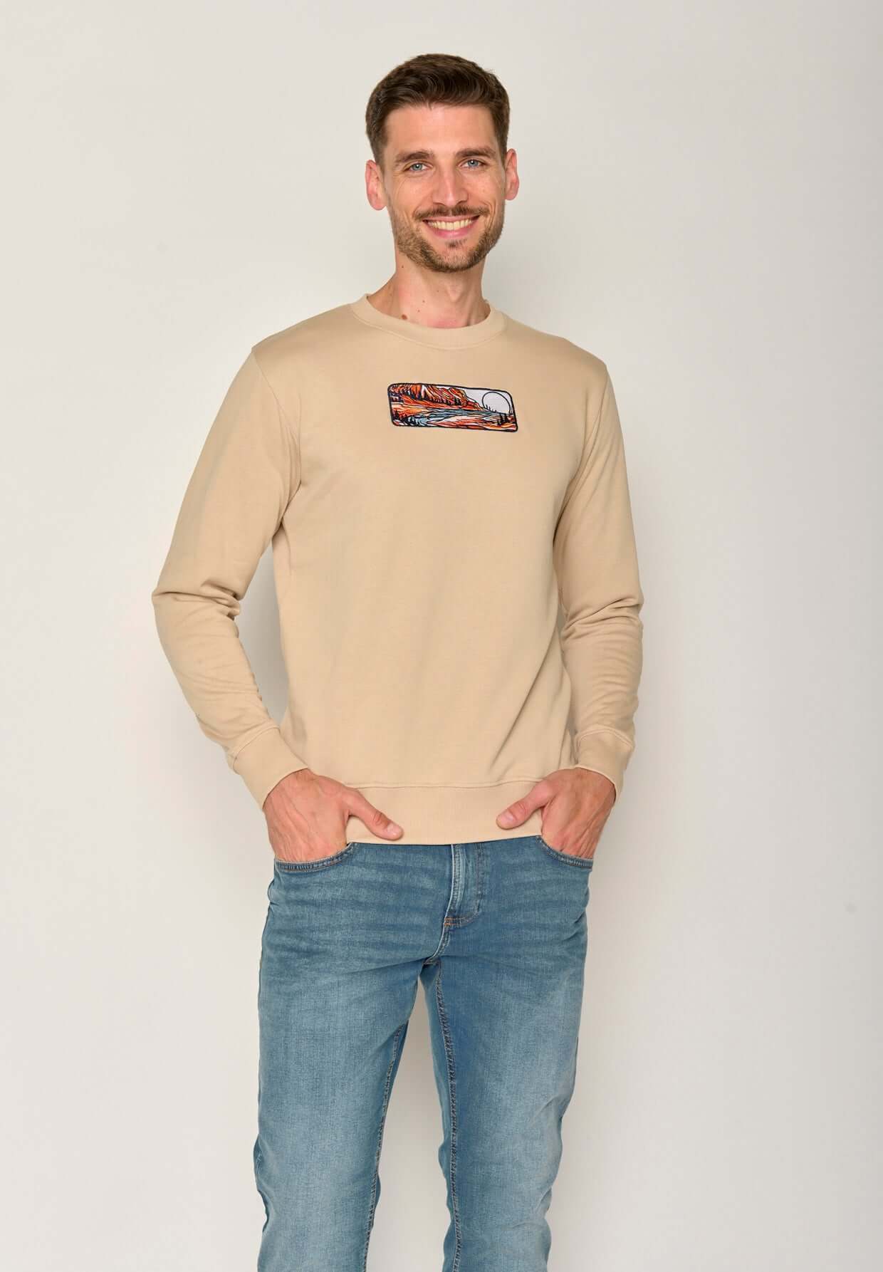 Braun:  Gemütliches Sweatshirt aus Bio-Baumwolle für Herren [17641]