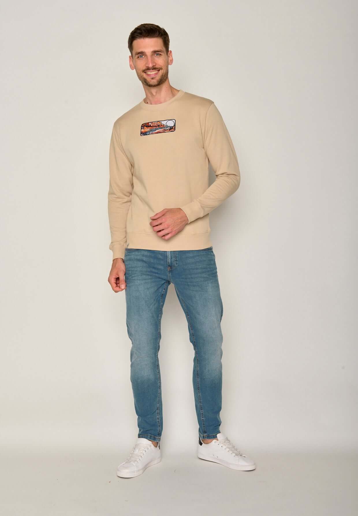 Braun:  Gemütliches Sweatshirt aus Bio-Baumwolle für Herren [17644]