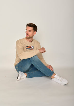 Latte: Gemütliches Sweatshirt aus Bio-Baumwolle für Herren [17645]