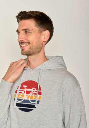 Heather Grey: Gemütlicher Hoodie aus Bio-Baumwolle für Herren [17647]