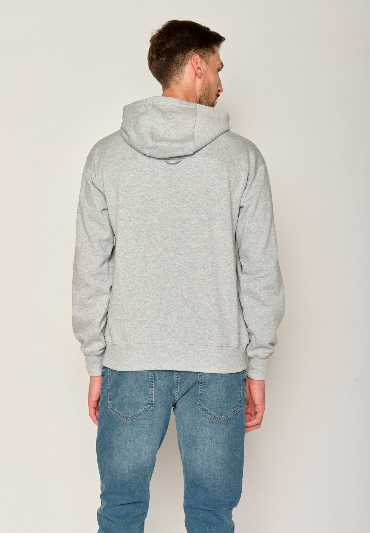 Heather Grey: Gemütlicher Hoodie aus Bio-Baumwolle für Herren [17649]