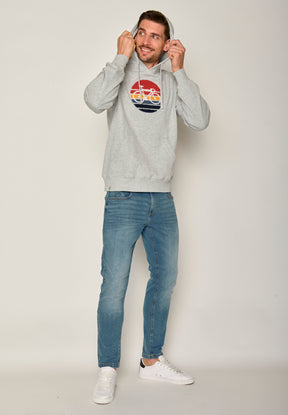 Heather Grey: Gemütlicher Hoodie aus Bio-Baumwolle für Herren [17650]