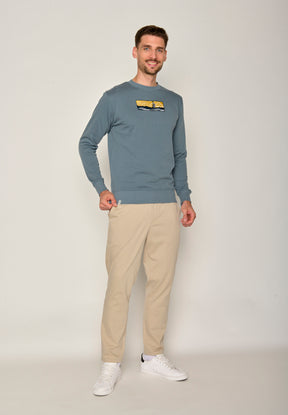 Vintage Blue: Gemütliches Sweatshirt aus Bio-Baumwolle für Herren [17659]