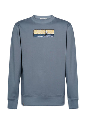 Vintage Blue: Gemütliches Sweatshirt aus Bio-Baumwolle für Herren [17660]