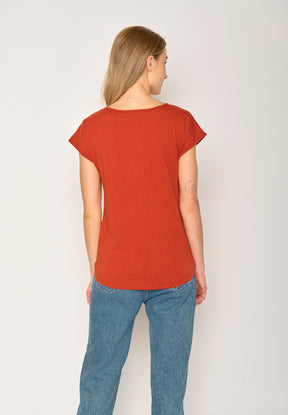 Rot:  Sportliches T-Shirt aus Bio-Baumwolle für Damen [17685]