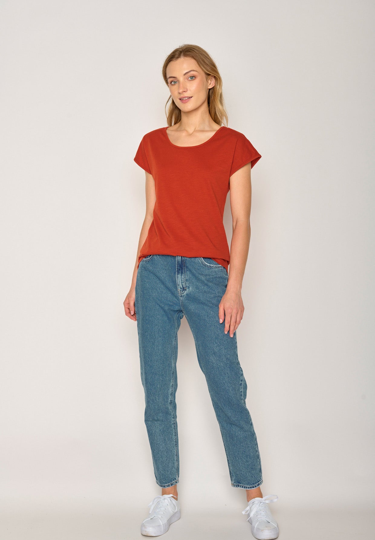 Rot:  Sportliches T-Shirt aus Bio-Baumwolle für Damen [17686]