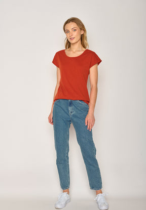 Rot:  Sportliches T-Shirt aus Bio-Baumwolle für Damen [17686]