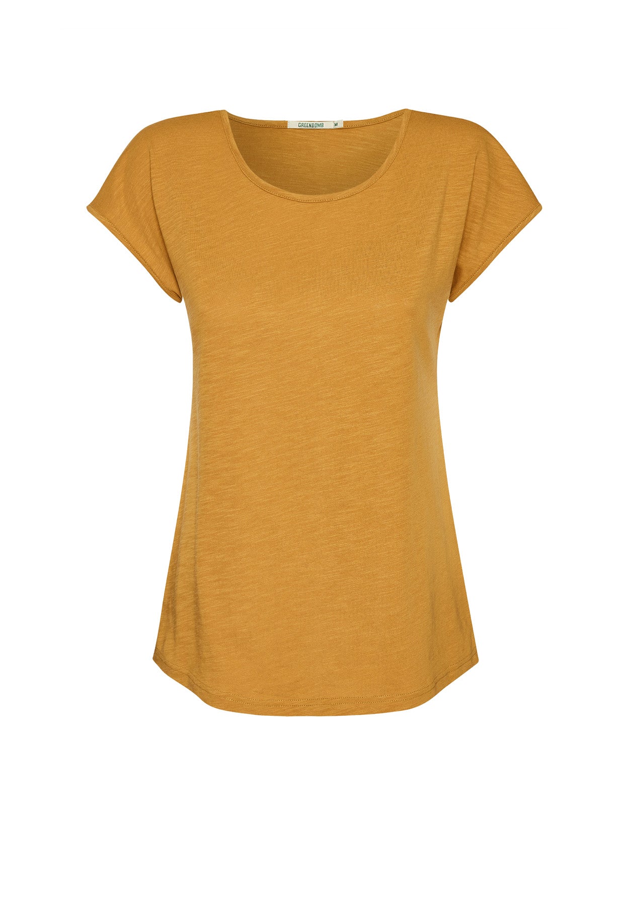 Golden Yellow: Lässiges T-Shirt aus Bio-Baumwolle für Damen [17697]
