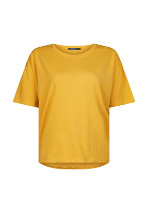 Gelb:  Lässiges T-Shirt aus Bio-Baumwoll Mix für Damen [17724]