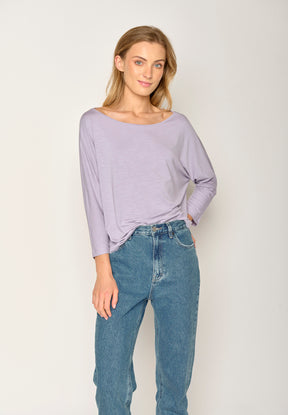 Lila:  Gemütliches Longsleeve aus Viskose (LENZING™ ECOVERO™) Mix für Damen [17751]