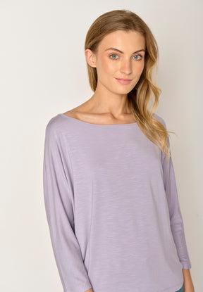 Lilac: Gemütliches Longsleeve aus Viskose (LENZING™ ECOVERO™) Mix für Damen [17753]