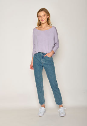 Lila:  Gemütliches Longsleeve aus Viskose (LENZING™ ECOVERO™) Mix für Damen [17754]