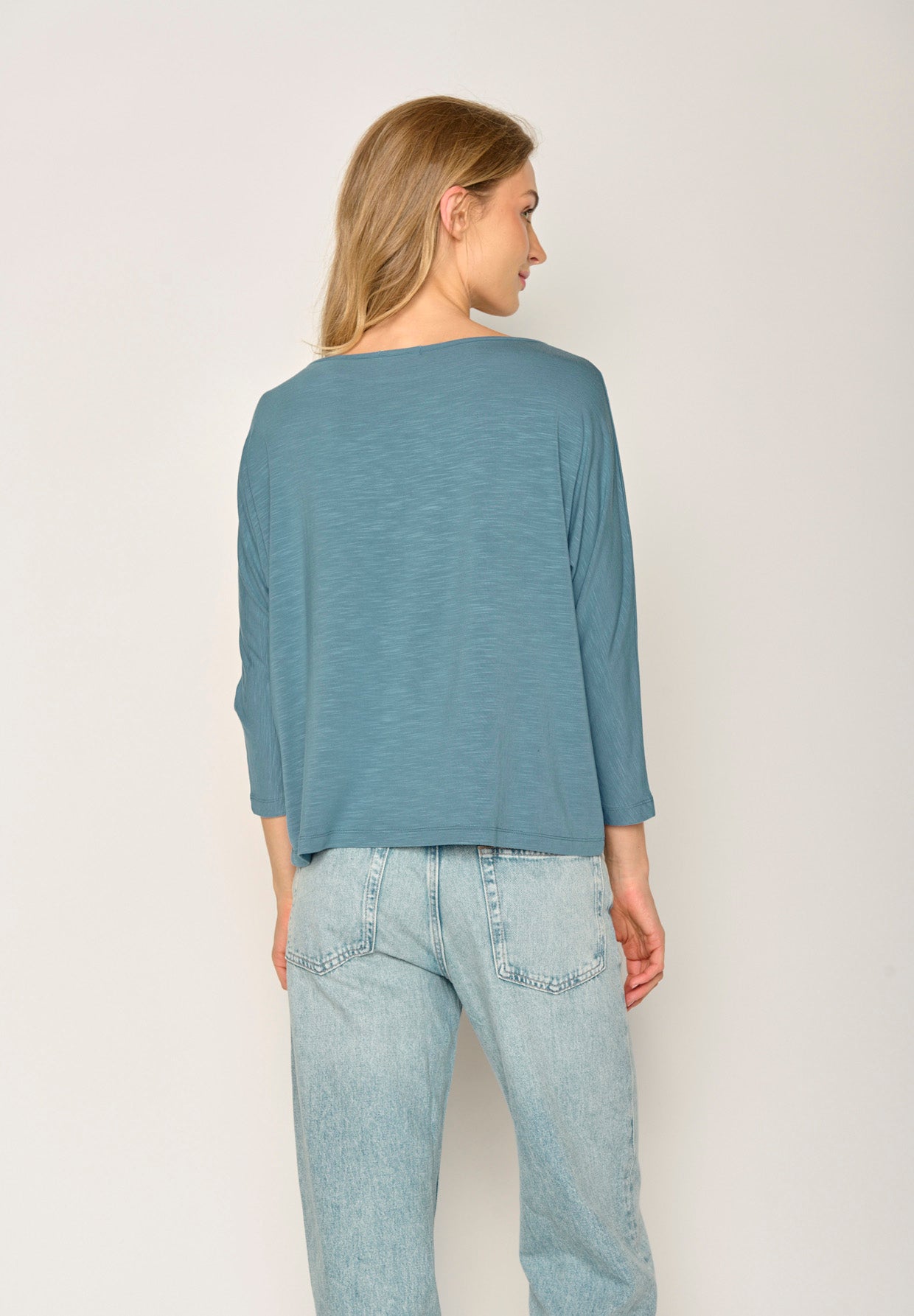 Blau:  Gemütliches Longsleeve aus Viskose (LENZING™ ECOVERO™) Mix für Damen [17764]