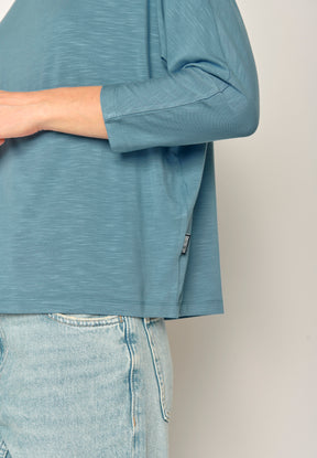 Blau:  Gemütliches Longsleeve aus Viskose (LENZING™ ECOVERO™) Mix für Damen [17765]