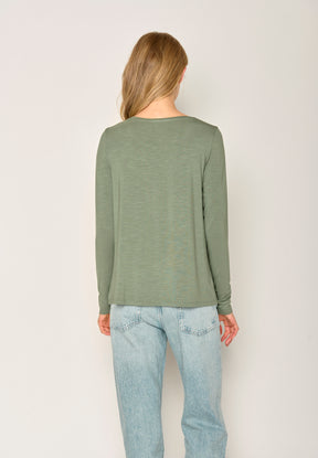 Grün:  Lässiges Longsleeve aus Viskose (LENZING™ ECOVERO™) Mix für Damen [17770]