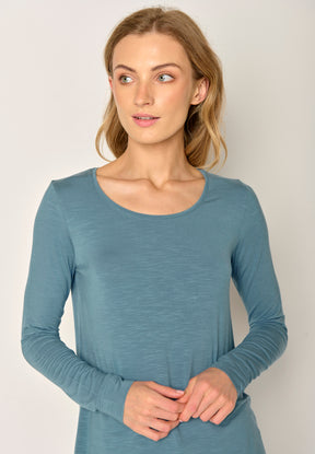 Blau:  Lässiges Longsleeve aus Viskose (LENZING™ ECOVERO™) Mix für Damen [17773]
