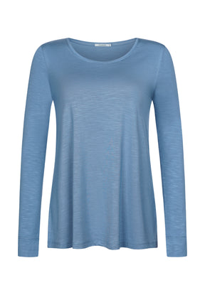 Blau:  Lässiges Longsleeve aus Viskose (LENZING™ ECOVERO™) Mix für Damen [17777]