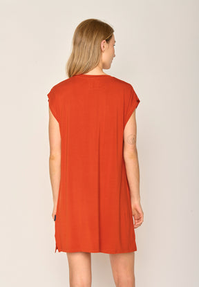 Rot:  Lässiges Kleid aus Viskose (LENZING™ ECOVERO™) Mix für Damen [17787]