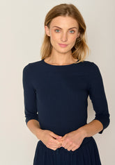 Blau:  Sportliches Longsleeve aus LENZING™ TENCEL™ Mix für Damen [17797]