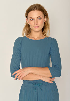 Blau:  Sportliches Longsleeve aus LENZING™ TENCEL™ Mix für Damen [17802]