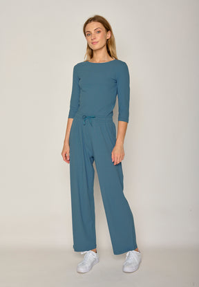 Blau:  Sportliches Longsleeve aus LENZING™ TENCEL™ Mix für Damen [17805]