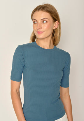 Blau:  Sportliches Longsleeve aus LENZING™ TENCEL™ Mix für Damen [17807]