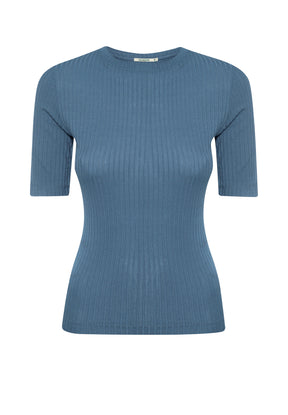 Sloppy Blue: Sportliches Longsleeve aus LENZING™ TENCEL™ Mix für Damen [17811]