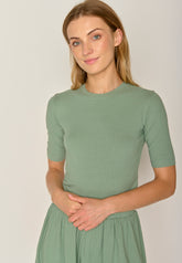 Grün:  Sportliches Longsleeve aus LENZING™ TENCEL™ Mix für Damen [17812]