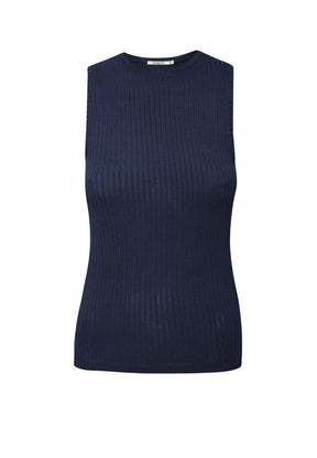 Navy Wash: Sportliches Top aus LENZING™ TENCEL™ Mix für Damen [17831]