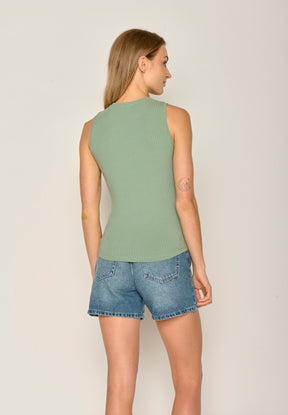 Pale Green: Sportliches Top aus LENZING™ TENCEL™ Mix für Damen [17833]