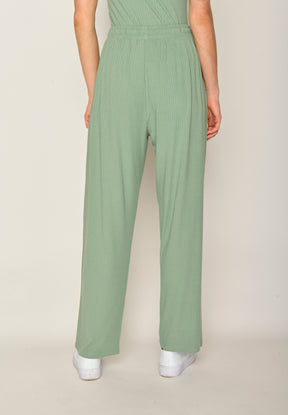 Pale Green: Lässige Hose aus LENZING™ ECOVERO™ für Damen [17862]