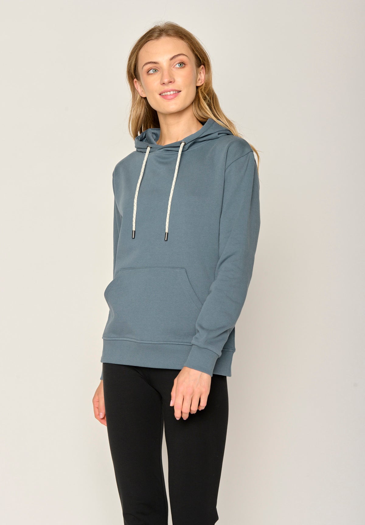 Blau:  Gemütlicher Hoodie aus Bio-Baumwolle für Damen [17876]