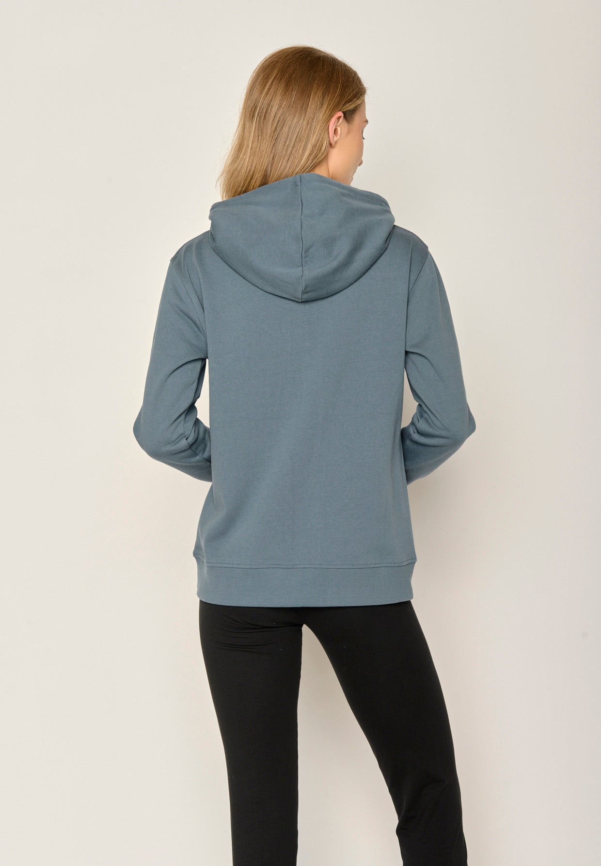Blau:  Gemütlicher Hoodie aus Bio-Baumwolle für Damen [17877]