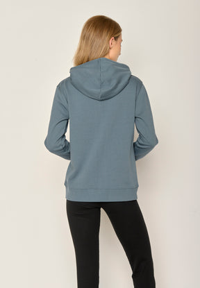 Blau:  Gemütlicher Hoodie aus Bio-Baumwolle für Damen [17877]