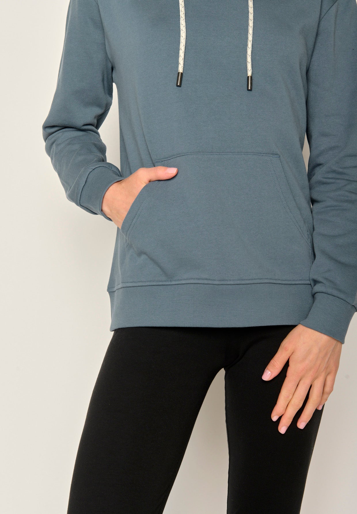 Blau:  Gemütlicher Hoodie aus Bio-Baumwolle für Damen [17878]