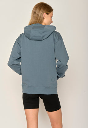 Blau:  Lässige Sweatjacke aus Baumwolle für Damen [17885]