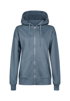 Blau:  Lässige Sweatjacke aus Baumwolle für Damen [17887]