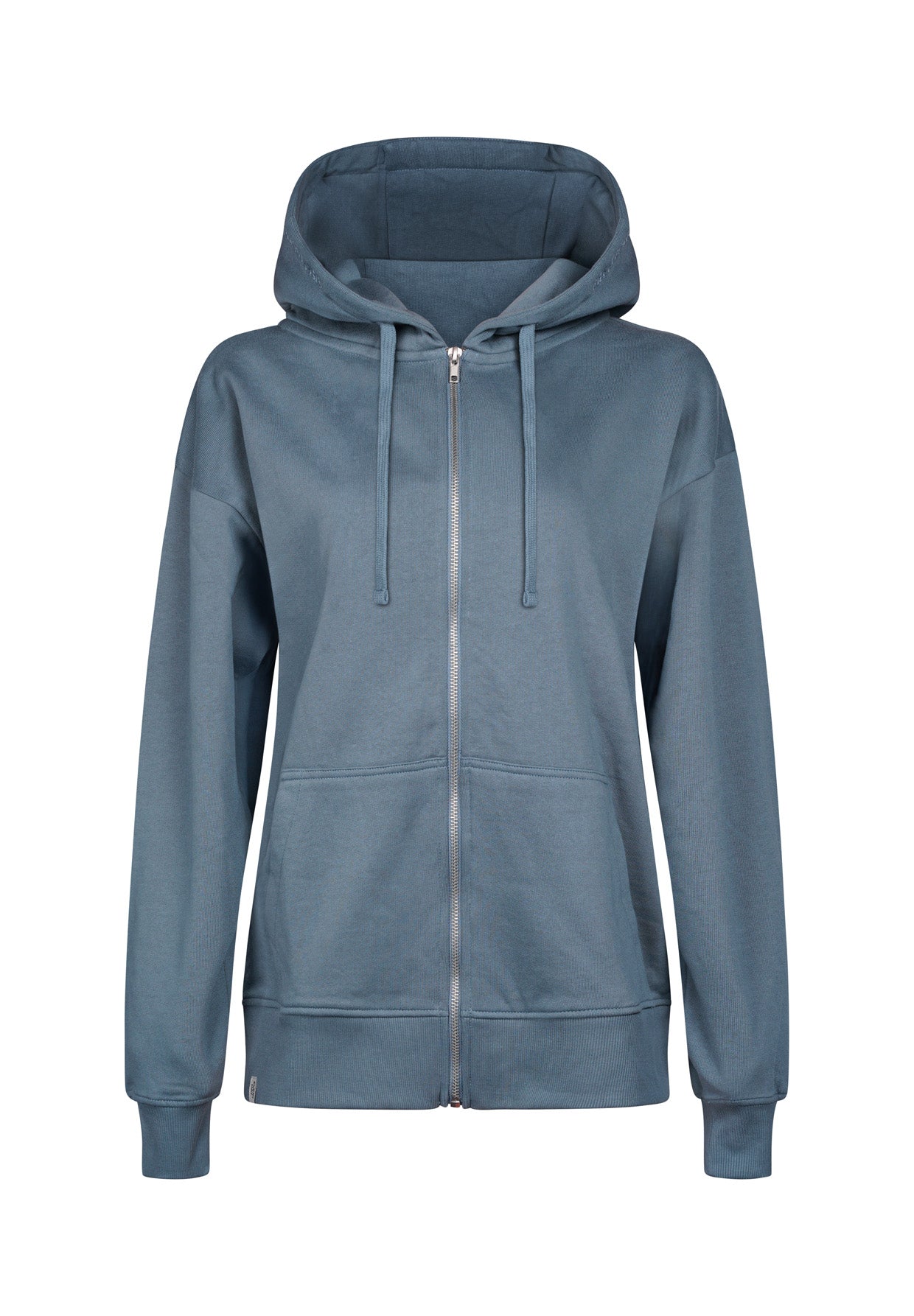 Vintage Blue: Lässige Sweatjacke aus Baumwolle für Damen [17887]