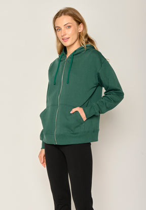 Grün:  Lässige Sweatjacke aus Baumwolle für Damen [17889]