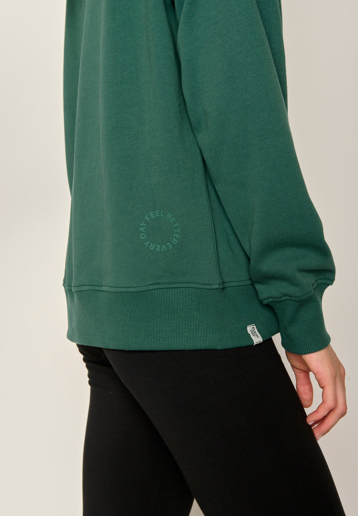 Grün:  Lässige Sweatjacke aus Baumwolle für Damen [17891]