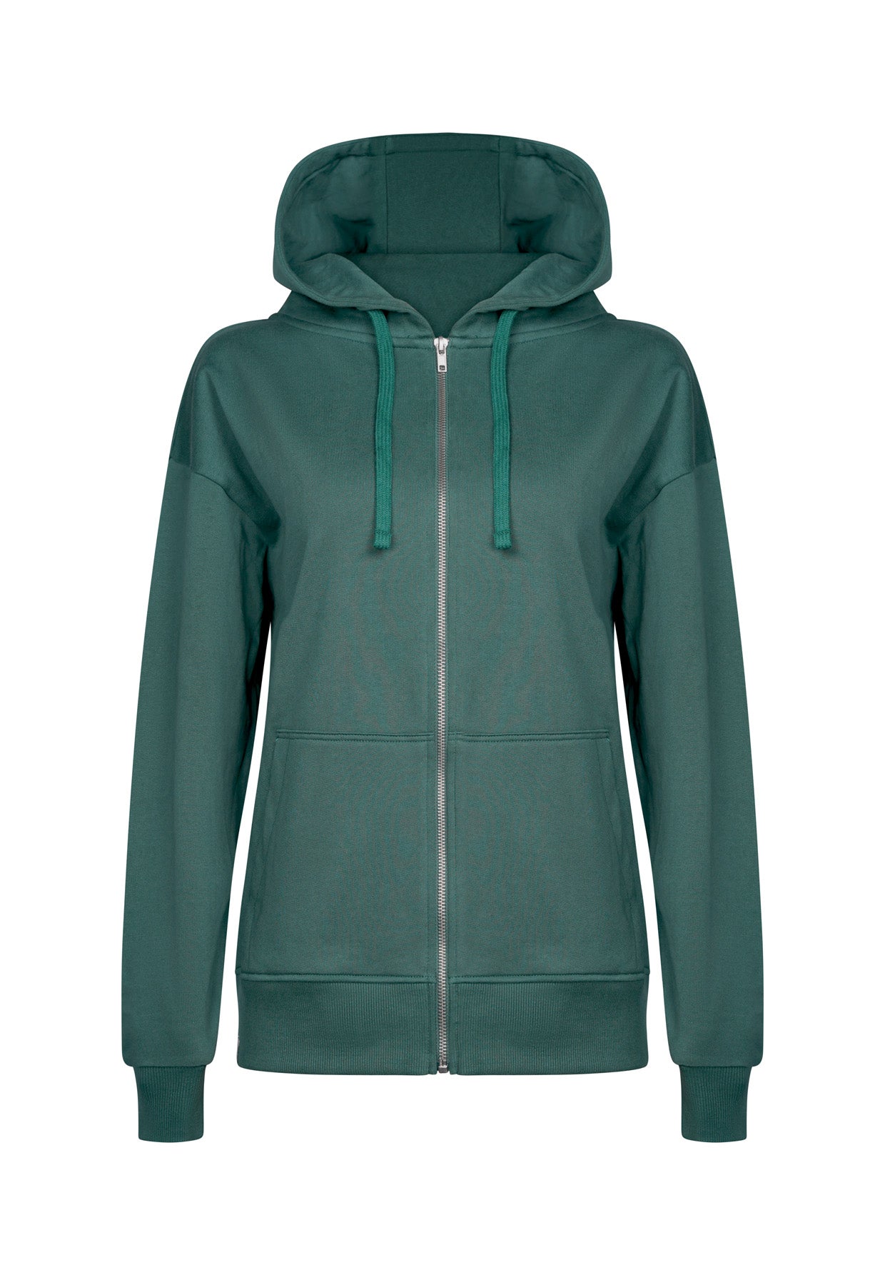 Grün:  Lässige Sweatjacke aus Baumwolle für Damen [17893]
