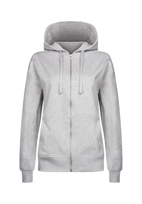 Grau:  Lässige Sweatjacke aus Baumwolle für Damen [17900]
