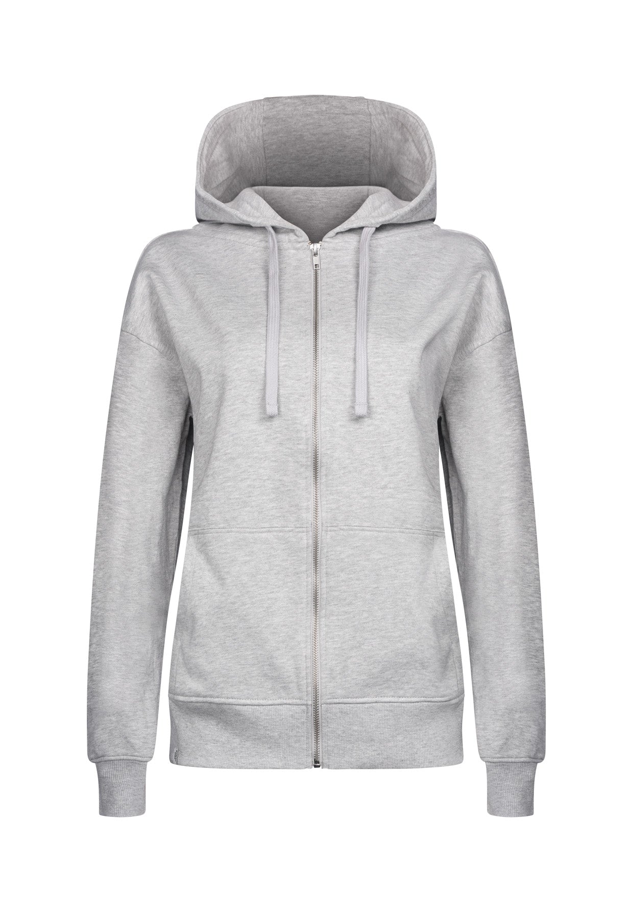 Heather Grey: Lässige Sweatjacke aus Baumwolle für Damen [17900]