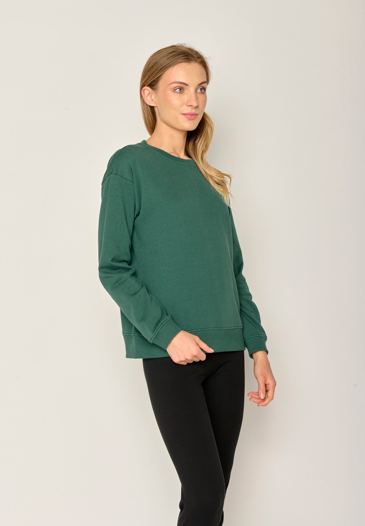 Jungle Green: Gemütliches Sweatshirt aus Bio-Baumwolle für Damen [17902]