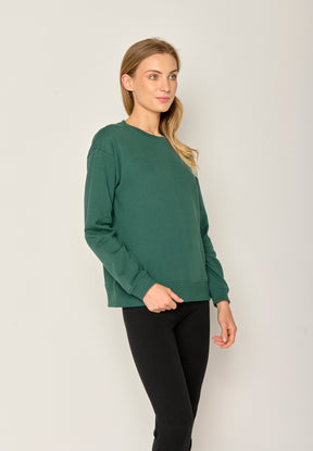Jungle Green: Gemütliches Sweatshirt aus Bio-Baumwolle für Damen [17902]