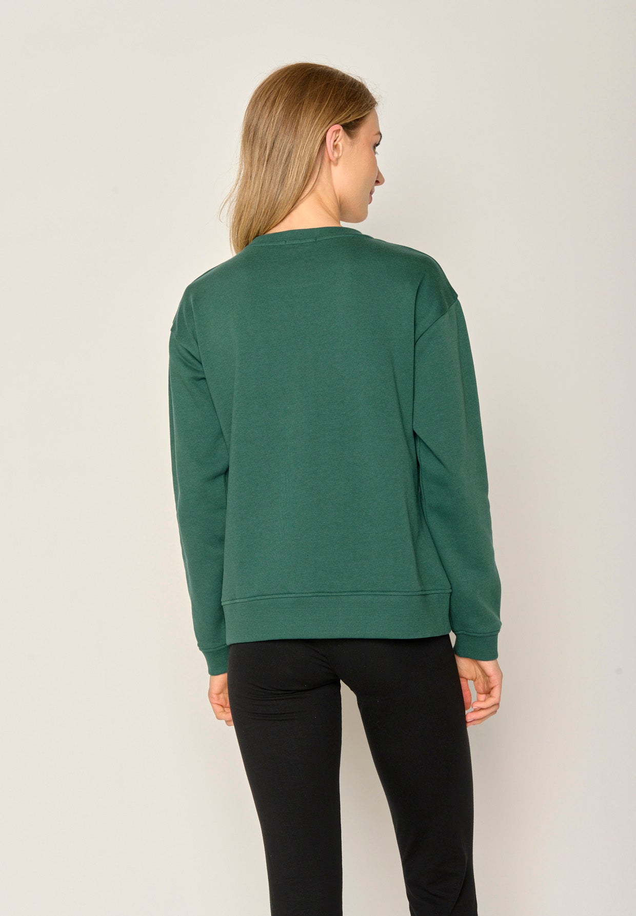 Jungle Green: Gemütliches Sweatshirt aus Bio-Baumwolle für Damen [17903]