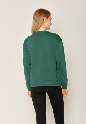 Jungle Green: Gemütliches Sweatshirt aus Bio-Baumwolle für Damen [17903]