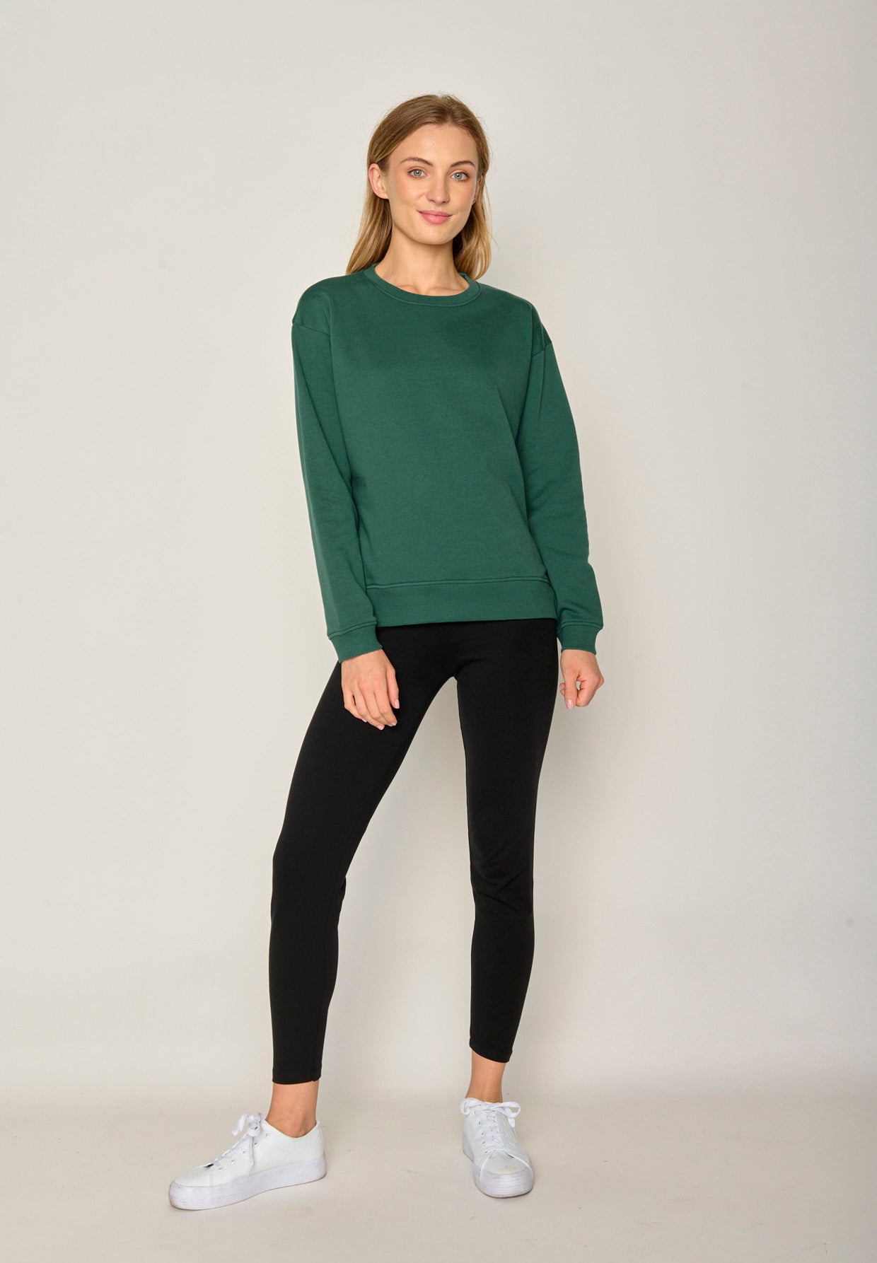 Jungle Green: Gemütliches Sweatshirt aus Bio-Baumwolle für Damen [17905]